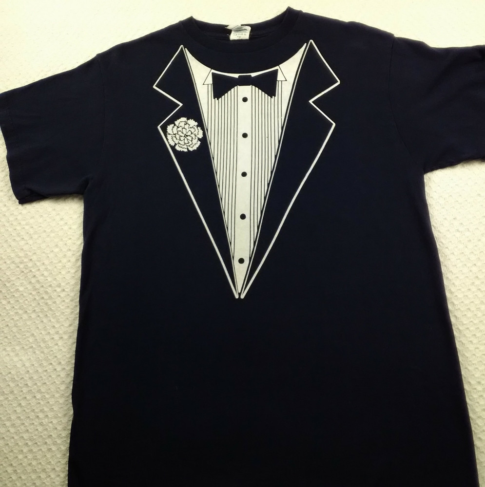 TUXEDO VINTAGE MENS GRAPHIC TEE  DARK BLUE - Picture 5 of 7